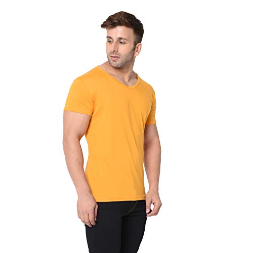 Image of Men's Cotton Blend Half Sleeve V Neck Tshirt
