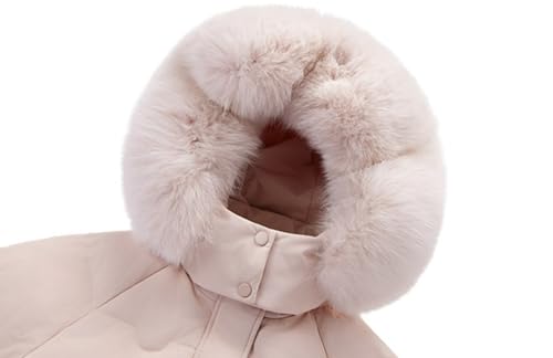 DINGDONG'S CLOSET Kid Girls' Winter Fur Hooded Pockets Fur Down Padded Parka Puffer Jacket3