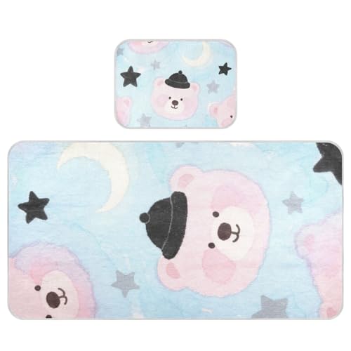 Cute Cartoon Pink Bear Cooling Baby Crib Waterproof Mattress 28