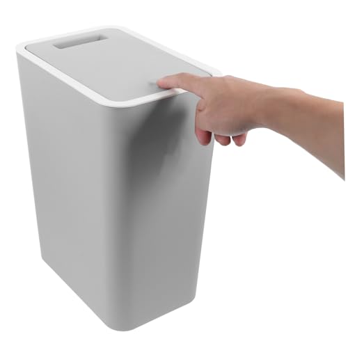 Caneca de basura rectangular gris 15 L miniatura 4