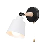 TOKTOP Lámpara de pared vintage para interiores, color blanco