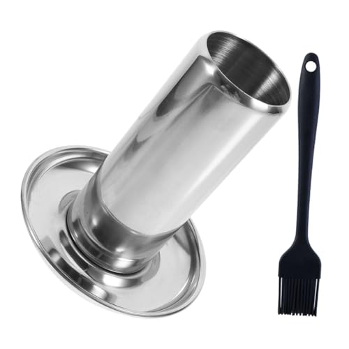 Sosoport 1 Juego Plato de Pollo a la Parrilla Cepillo para rociar para cocinar Rejilla para freidora de Pavo cepillos de Comida para cocinar Plato de Pollo asado Acero Inoxidable Plata