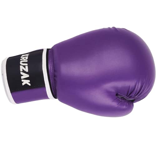 Kruzak Plain Boxing Gloves For Training, Sparring, Kickboxing, Muay Thai And Fighting - Purple - 16Oz #TOP2