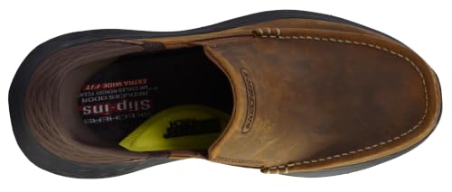 Image of Skechers Men's Moc Toe Leather Slip-ins Parson - Oswin Loafer | Casual, Slip-ins, Relaxed Fit, Air-Cooled Memory Foam, Leather