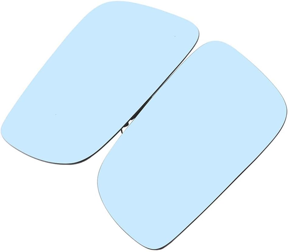 Riloer White/Blue Car Left/Right Rear Mirror Glass, Heated Clear Side Mirror Glass With Bracket, Compatible with VW Cabrio Golf, Compatible with Jetta, Compatible with Passat, Blue (LH and RH)