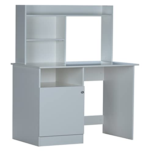 DeckUp Zeus Engineered Wood Study & Computer Table and Office Desk (White, Matte Finish) - Image 3