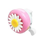 Hustar Niños Niñas Niños Girasol Bicicleta Bell Scooter Cuerno Bicicleta Accesorios para Niños Rosa Blanco