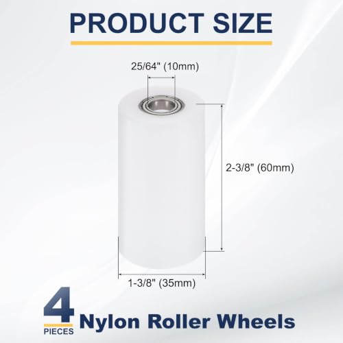 Polea de nailon con rodamientos integrada de 2-3/8 de largo para guías CNC sin fricción 2