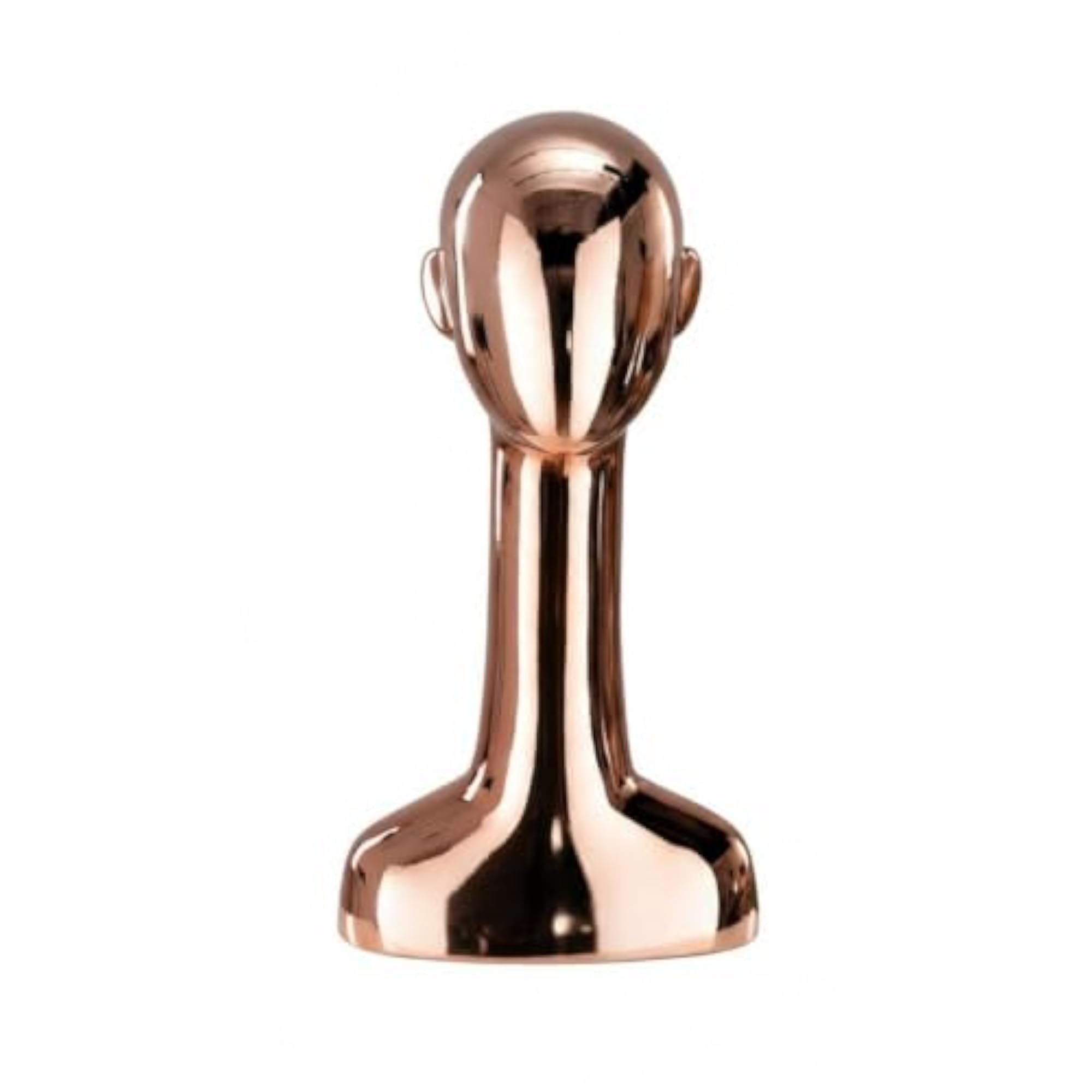 Glossy Finish Shoulder Base Mannequin Head Display in Rose Gold