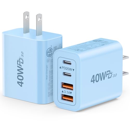 Image of [2-Pack] USB C Wall Charger, 40W Type C Charger Fast Charging Blocks