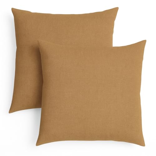 sleepling 2er Set Sofakissen Ocker braun 40x40 cm, Kissen mit Kissenfüllung und Bezug, Zierkissen aus robustem Polsterstoff, Deko Kissen, Couchkissen 40 x 40 cm, Polster, Sofa Kissen, Made in EU sleepling 2er Set Sofakissen Ocker braun 40x40 cm, Kissen mit Kissenfüllung und Bezug, Zierkissen aus robustem Polsterstoff, Deko Kissen, Couchkissen 40 x 40 cm, Polster, Sofa Kissen, Made in EU