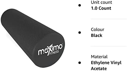 Maximo Fitness Wałek do Masażu, Czarny, 15 cm x 45 cm, 5060501400315-GS