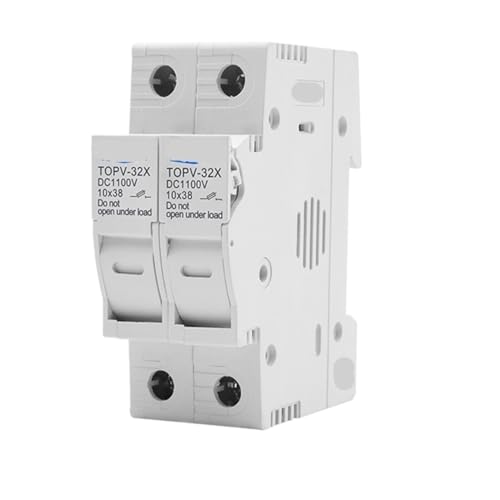 Portafusibles CC 10x38mm de 2 polos y 15A para protección solar de 1100V base TOPV-30