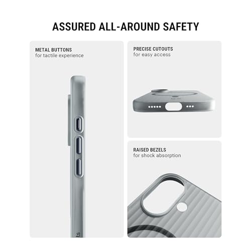 Image of DailyObjects Beam Magnetic Protective Case Cover Compatible with iPhone 16 Plus |Magsafe|Camera & Body Protection|Anti Shock,Scratch Resistant|Precise Cutouts Design|Wireless Charging-White