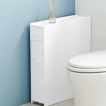 Amazon｜スリム トイレラック 幅14cm(木製 トイレ 収納 隙間収納