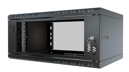 Stalflex Serveur Armoire Réseau 19 Pouces 4U 350mm Standard - Acier Robuste - Racks pour Ordinateur et Serveur - Armoire Informatique Compatible avec Serveur Rack et Baie de Brassage