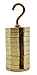 EISCO Slotted Weight Set, 100g - Brass - with Hook - Removable Weights - 10g Each