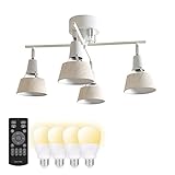 VENTOTA シーリングライト 4灯 調光調色 リモコン付き LED電球60Ｗ形付き 木目 シーリング スポットライト E26 6畳 8畳 おしゃれ 北欧 リビング 天井 ダイニング 照明 照明器具 和室 寝室 Aurora X AH st418513