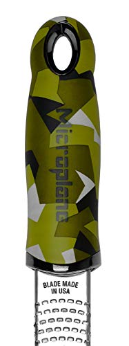 Image of Microplane Zester Grater in Camouflage for Citrus Fruits, Hard Cheese, Ginger, Chocolate and Nutmeg with Fine Stainless Steel Blade - Made in USA