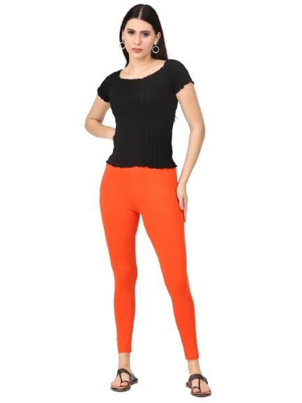Image of Robinbosky Premium Stretchable Cotton Ankle Legging for Women | Suitable for Formal wear & Casual wear | High-End Elastic Makes The Leggings Squat Proof and Durable for Travel, Yoga, & Workout.