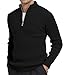 Imagen de DAFENP Jersey Hombre Invierno Cuello Alto con Cremallera Suéter Punto Manga Larga Cálido Trabajo Pullover FS6783M-Black-XL