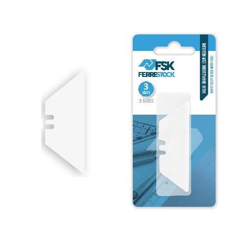 Hoja trapezoidal cerámica (blister 3 uds) para cortes precisos en diversas aplicaciones de artesanía y bricolaje.