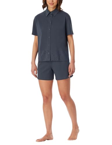Schiesser Damen Women's Kurze Hose Kurzarm-Casual Nightwear Pyjamas Set, Graphite_182537, 20
