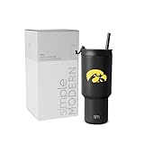 Simple Modern Officially Licensed Collegiate Iowa Hawkeyes 30 oz Tumbler with Flip Lid and Straws | Insulated Cup Stainless Steel | Gifts for Men Women | Trek Collection | University of Iowa