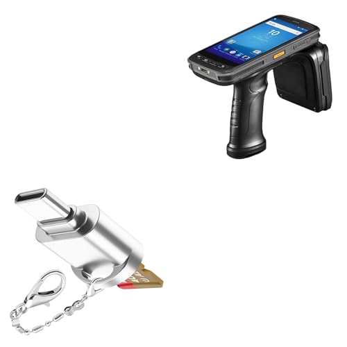 BoxWave Adapter Compatible with Chainway C72 UHF RFID Reader - Micro SD Card miniReader, USB Type-C OTG Reader USB3.0 Adapter Keychain - Metallic Silver