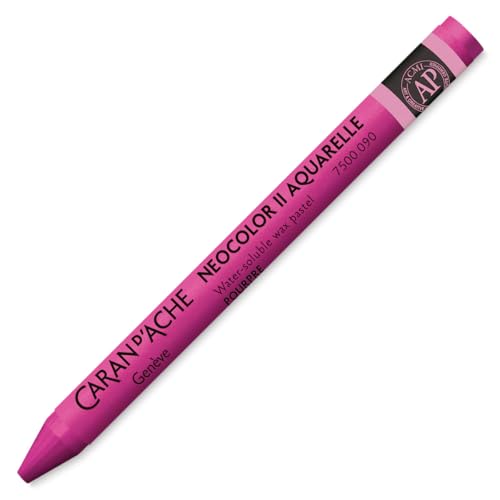 Caran d'Ache NEOCOLOR II 090 PURPUR/PURPLE (7500.090) / Pastelle 10 Stück (1er Pack)/ aus Wasservermalbarem Wachs/Für Papier Karton Glas Holz Leder Stoff Stein