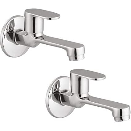Mokshit Brass Long Body Bib Cock Taps for Bathroom (Pack of 2)