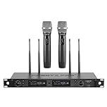 Phenyx Pro Wireless Microphone System, True Diversity Dual Cordless Mic Set, Professional UHF Handheld Wireless Microphones w/Auto Scan, 2x1000 Channels, 328ft for Stage & Studio (PTU-2U-2H)