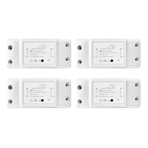 Heltec 4Pcs Smart WiFi Light Switch Smart Switch Apple HomeKit Compatible Timer Function 10A 2200W