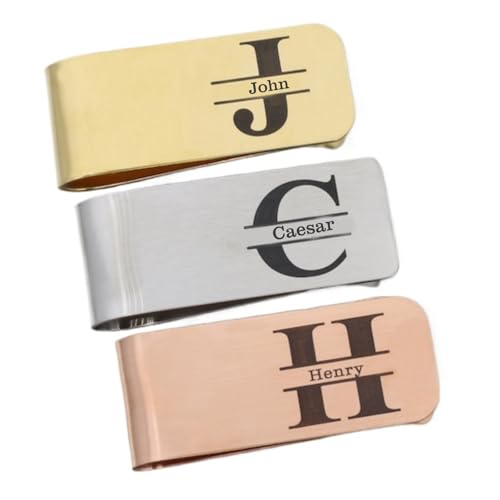 Custom Money Clip Laser Engraved Name Metal Money Clip for Dad Husband Gift Family Wedding Groomsman Gift,Birthday