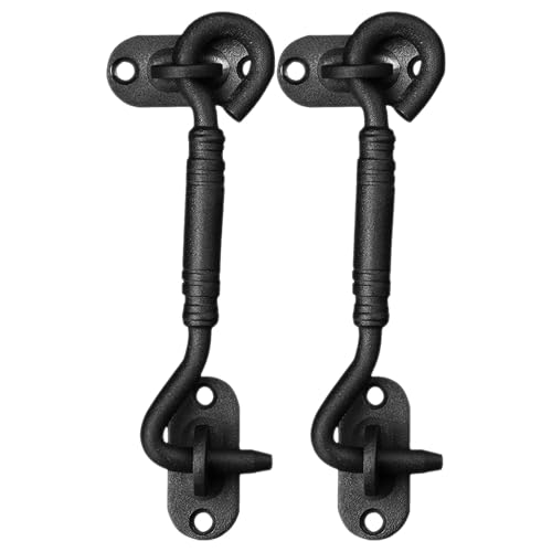 DECOMELODY 2 Piezas Pestillo De Granero De Acero Inoxidable Cerraduras De Puertas Correderas Cerradura De Puerta Corredera Black
