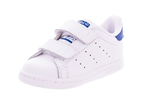 adidas Originals Stan Smith Cf I Sneaker (Toddler), White/White/EQT Blue S, 9 M US Toddler