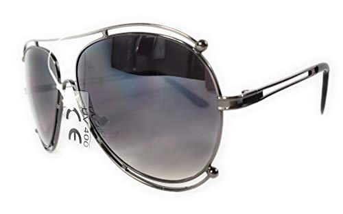 Fashion Large Metal Frame Oceanic Color Lens Aviator Sunglasses4