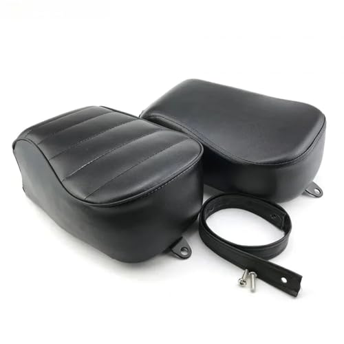 Asiento trasero de pasajero para Sportster XL883N y XL1200 en cuero negro duradero 4