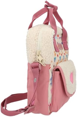 Depesche 12587 TOPModel Cosy - mała torba na ramię z pluszową, okrągłą naszywką modelki, pikowanymi detalami i małą torebką z zamkiem błyskawicznym