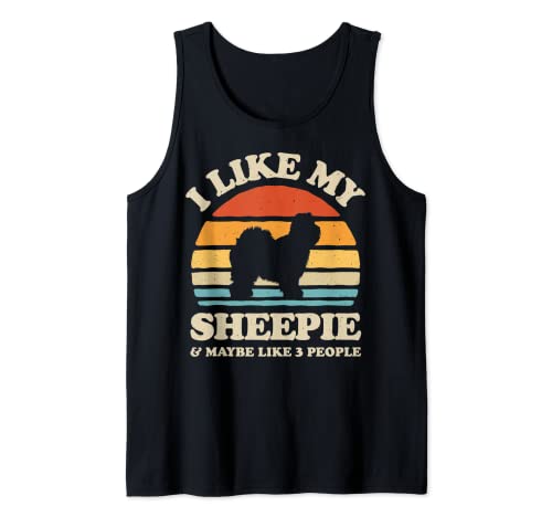 I Like My Sheepie Old English Sheepdog Dog Lover Retro Men Camiseta sin Mangas