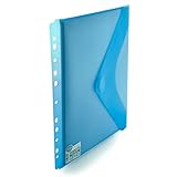 Office Box – Pack 10 Carpetas Sobre Cierre V-lock Tamaño A4+ Para archivar en anillas (max 80 hojas) en 5 Colores Classic Traslúcidos con acabado Soft Touch, 100% Reciclables. (Azul)