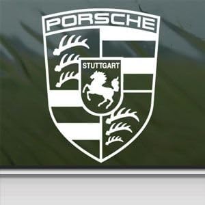 Porsche White Sticker Decal Car Window Wall Macbook Notebook Laptop Sticker Decal
