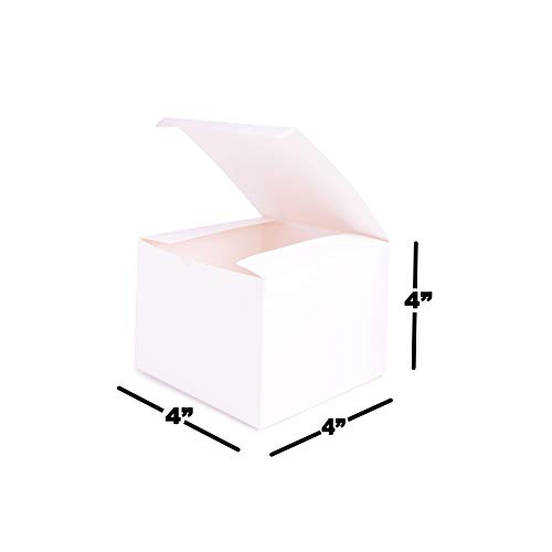 Shipkey 10 Pack White Cardboard Gift Boxes With Lids |4X4X4Inch Square Boxes | Small Gift Boxes Suitable For Party, Wedding, Christmas, Holidays, Birthdays And All Other Occasions #TOP4