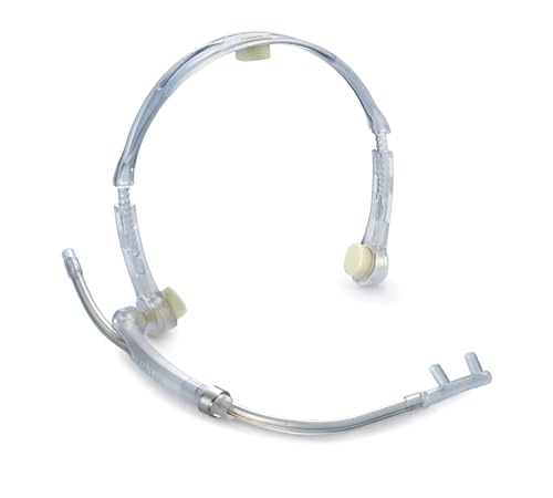 THE OXYGEN STORE Fascia trasparente con braccio per cannula nasale e tubo per O2 da 7 piedi | Nessun contatto facciale con la nostra morbida fascia imbottita dotata di cannula flessibile e regolabile