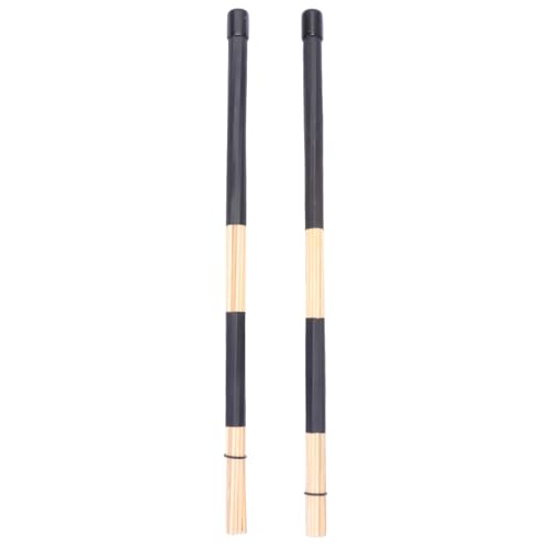 Baquetas de madera Toyvian, 1 par, mango de goma, para batería y práctica de percusión, color negro miniatura 1
