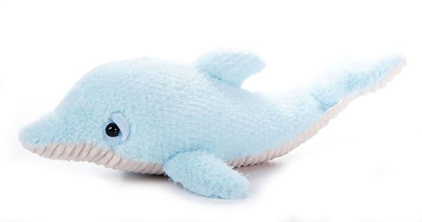 The Petting Zoo Dolphin Stuffed Animal Plushie, Gifts for Kids, Sealife Fuzzlez Animals, Blue Dolphin Plush Toy, 16 inches