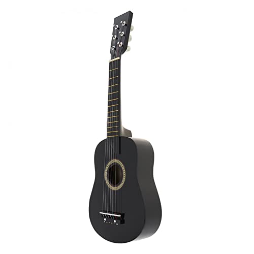 Guitare acoustique en tilleul noir de 25 pouces avec cordes de sélection Mini guitare 6 cordes for débutant en cadeau - Les Beatles, Paul McCartney, John Lennon, RIngo Starr, George Harrison Guitare acoustique en tilleul noir de 25 pouces avec cordes de sélection Mini guitare 6 cordes for débutant en cadeau – Image 3