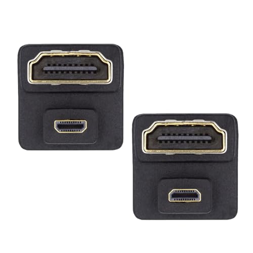 Cablecc 2��/�Z�b�g Micro HDMI 1.4 Type-D �I�X - HDMI ���X �|�[�g�Z�[�o�[ ����U���^�o�b�N�A���O�� �㉺360�x�����A�_�v�^�[