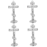 Cabilock 4 Stück büro Dekoration Office Decoration Kirchliche Dekoration Rhinestones bastelzeug katholische Einrichtung Rosenkranz katholisch gotisches Kreuz Wohnkultur Wand Strasssteine
