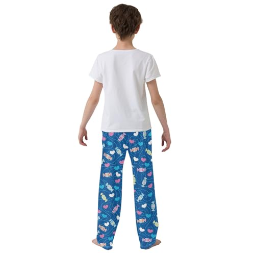 Candy and Love Boys Long Pants Soft Trousers Elastic Waist Kids Lounge Bottoms with Pockets S-XL3